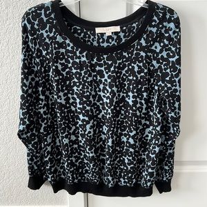 LOFT Sheer Mixed Media Sweatshirt